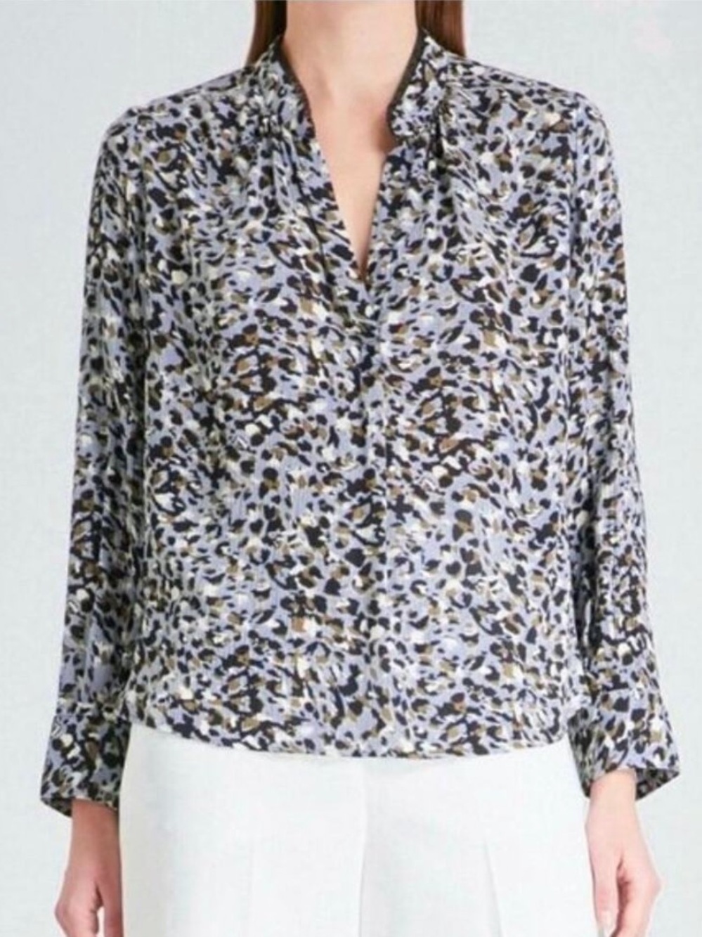 Zadig & Voltaire Tink Leo Crinkle Leopard Tunic Blouse XS